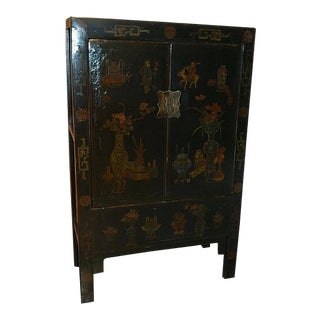 1880s Chinese Five Color Armoire For Sale