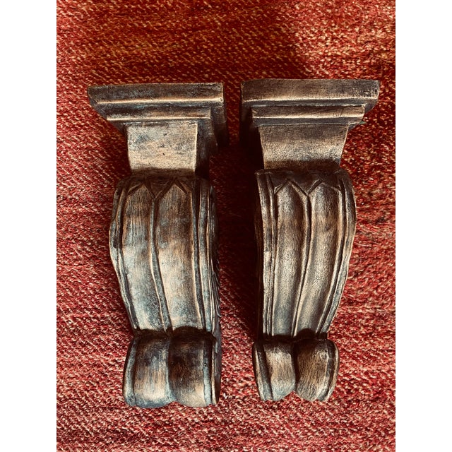 1990's Resin Gold Curtain Corbels Rod Swag Scarf Holders Set of 2 Chairish