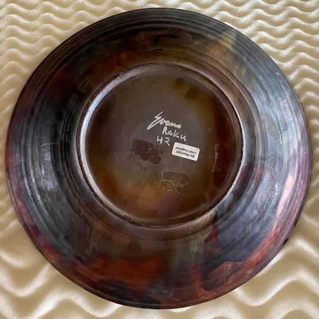 Tony Evans Raku “Copper Mist” bowl #42 Limited Edition piece. Made in 1988.