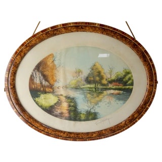 Phaludon, Canal de l'Oise Landscape in Northern France, 1920, Etching, Framed For Sale