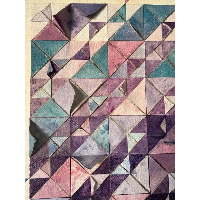 Purple 70's Postmodern Mixed Media Collage Wall Art by British Artist Carol Owen For Sale - Image 8 of 13
