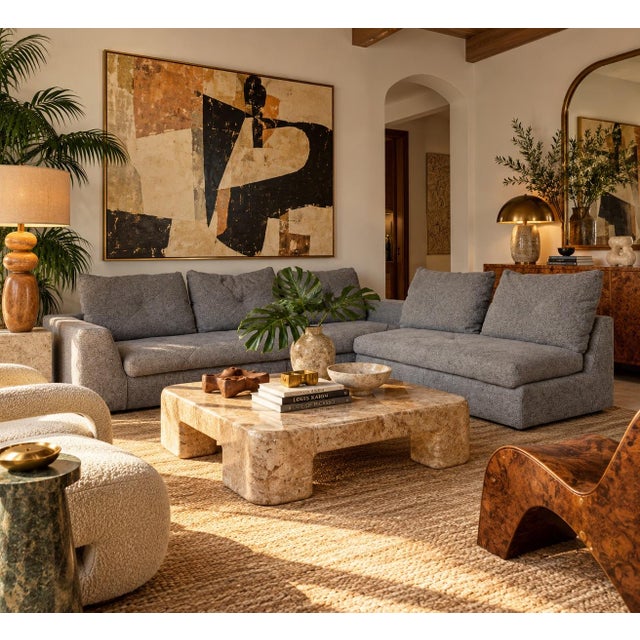 Elegant Roche Bobois Paris “Préface” three-piece modular sectional sofa, designed by Studio Roche Bobois. Featuring...
