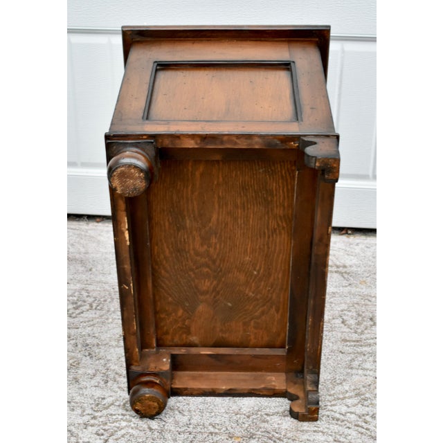 Wood Wood Accent Chest Nightstand French Louis XIII Style Small 3 Drawer Parquet Top For Sale - Image 7 of 12