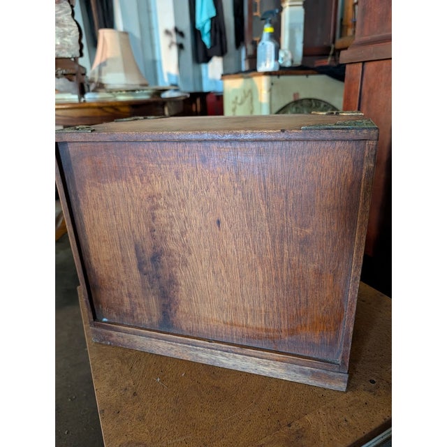 Vintage Chinoiserie Phoenix Jewelry Box | Ornate Brass Hardware, Double Doors & Multi-Drawer Interior For Sale - Image 17 of 17