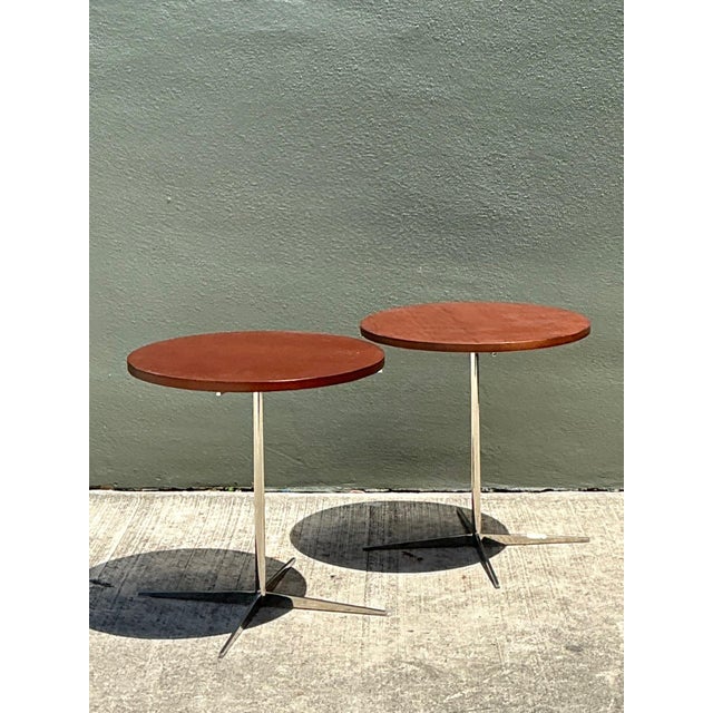 Bernhardt Design Modern Wood and Chrome Accent Tables For Sale - Image 11 of 16