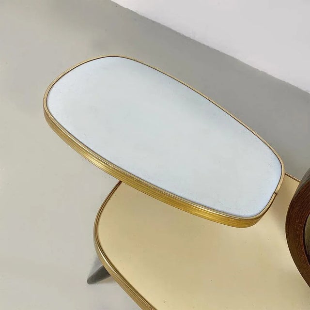 Gold Danish Laminate and Beech Plant Table, 1960s For Sale - Image 8 of 13