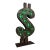 Vintage Industrial Dollar Sign Lamp With Green Glow For Sale