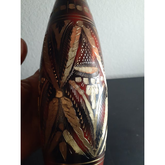 Asian Antique Antique 1890 Ottoman Champlave Mixed Metal Fluted Vase For Sale - Image 3 of 6