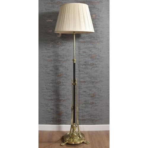 Art Nouveau Brass Standard Floor Lamp For Sale - Image 5 of 5