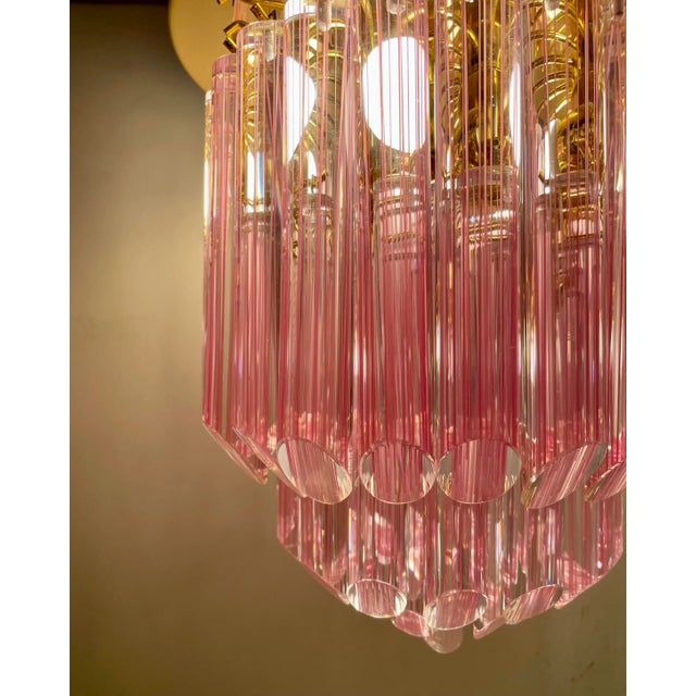 Metal Striated Murano Glass Ceiling Lamp, 1980s For Sale - Image 7 of 12
