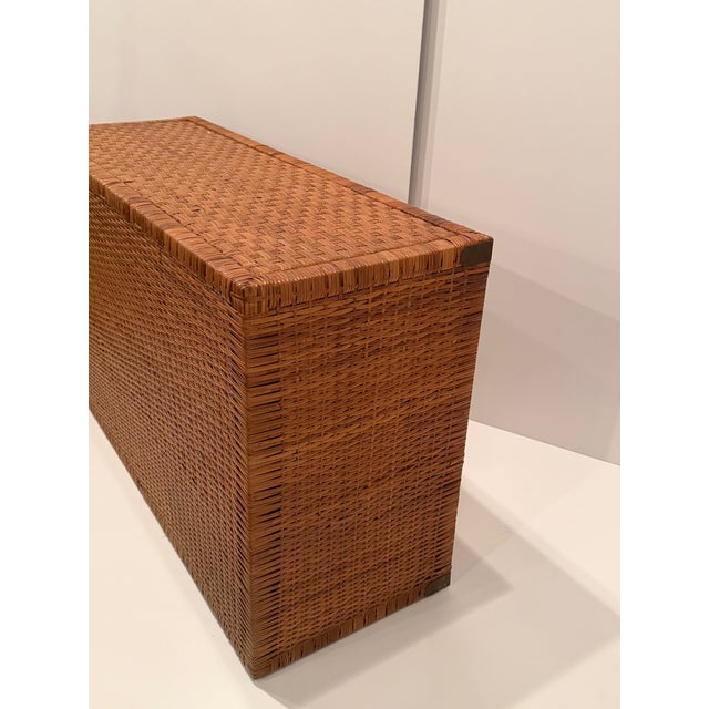 1970s 1970s Large 6 Drawer Woven Rattan Chest of Drawers With Metal Mounts For Sale - Image 5 of 9