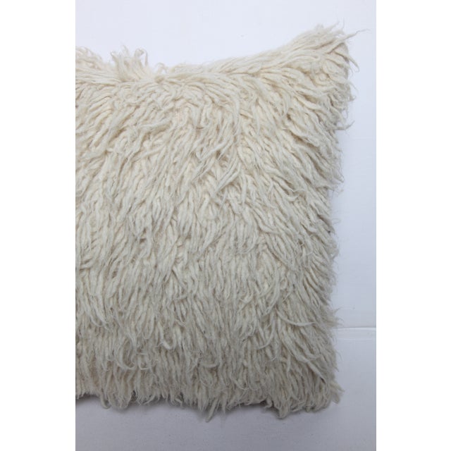 Handwoven Beige Tone Throw Pillow Rug -20'' X 20'' For Sale In Tampa - Image 6 of 9