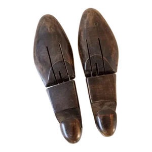 Pair of Antique Wooden Shoe Forms j.v. Shoe Tree Co, Brockton, Mass