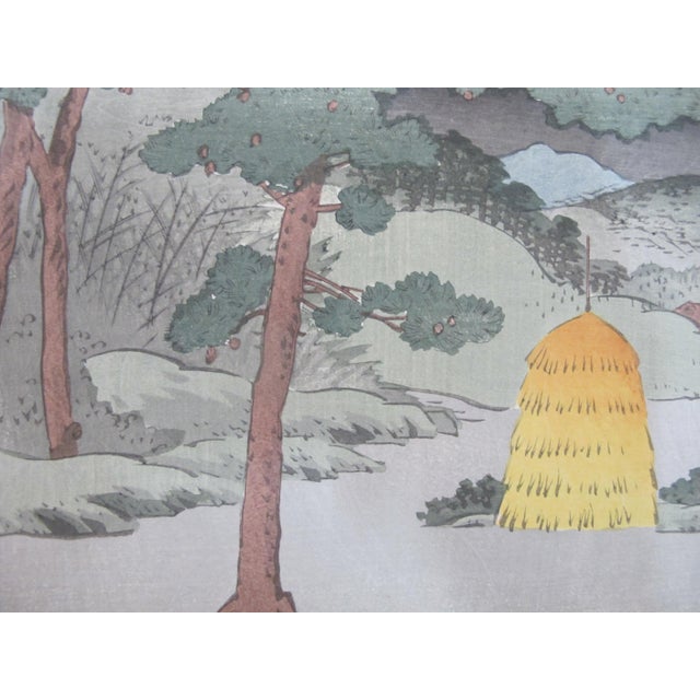 Sadanobu Hasegawa III Japanese Bunraku Theater Set Act v Puppet Tissue Woodblock For Sale - Image 4 of 5