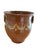 Late 20th Century Antique French Terracotta Pitcher Pot With Hand-Painted Swag Design For Sale - Image 5 of 9
