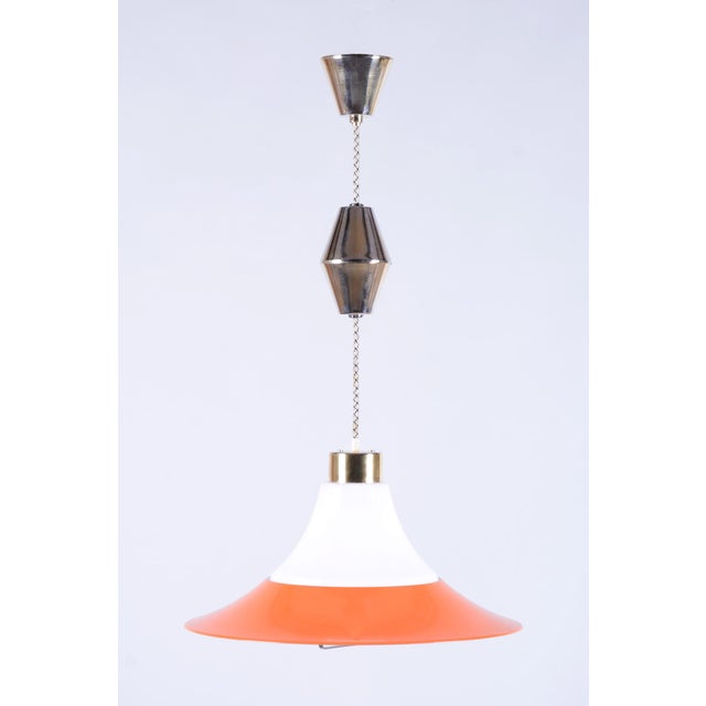 Mid-Century Chandelier in Brass and Lacquered Steel, Czech, 1960s For Sale - Image 18 of 18