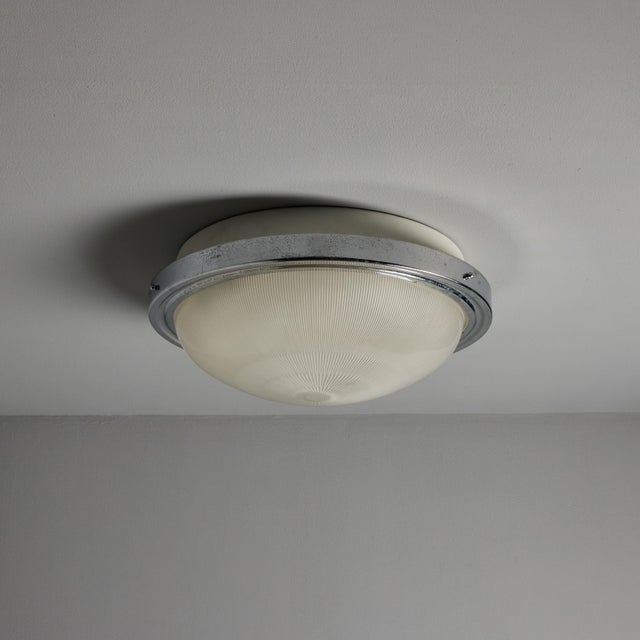 Large 1960s Sergio Mazza Glass and Metal Ceiling or Wall Lamp for Artemide For Sale In Los Angeles - Image 6 of 15