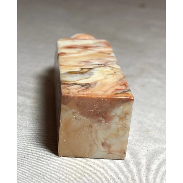 Vintage Hand Carved Chinese Hard Stone Chop Seal Blockhouse Rat Sculpture For Sale - Image 10 of 10