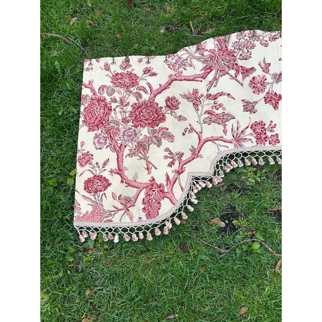 French Provincial Antique Fabric Valance For Sale - Image 3 of 5
