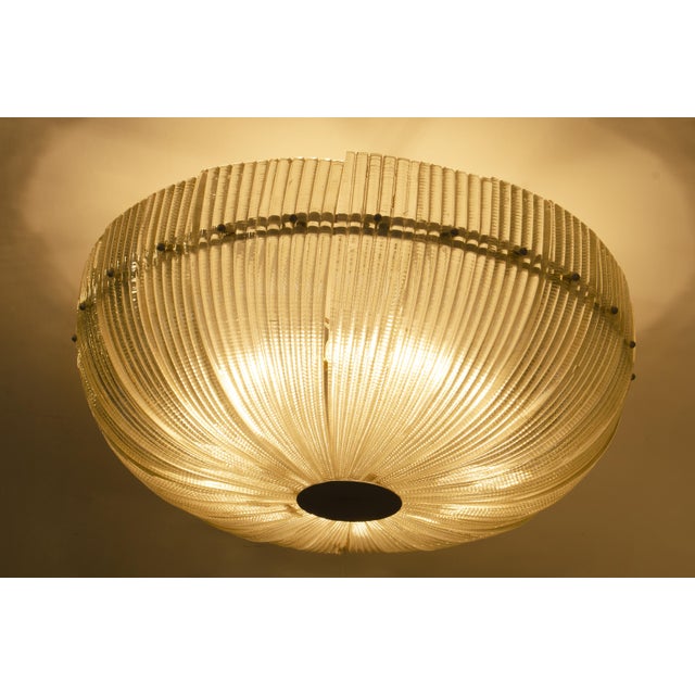 Mid-20th Century Mid Century Modern Murano Glass Circular Flush Mount Luminary by Paolo Venini, Italy For Sale - Image 6 of 9