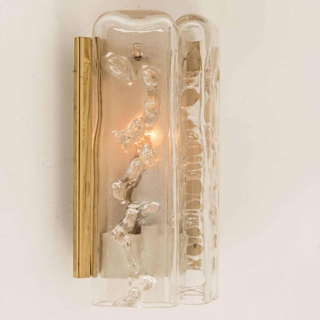 Blown Glass and Brass Wall Sconce attributed to Doria, 1960s For Sale - Image 11 of 13