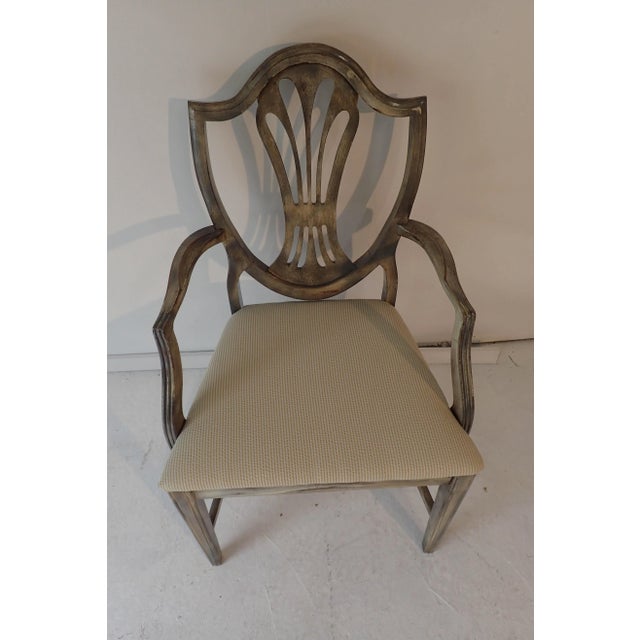 American Duncan Phyfe Style Side Chair Distressed Decor Finish 38.5H x 23D x 24W For Sale - Image 3 of 9