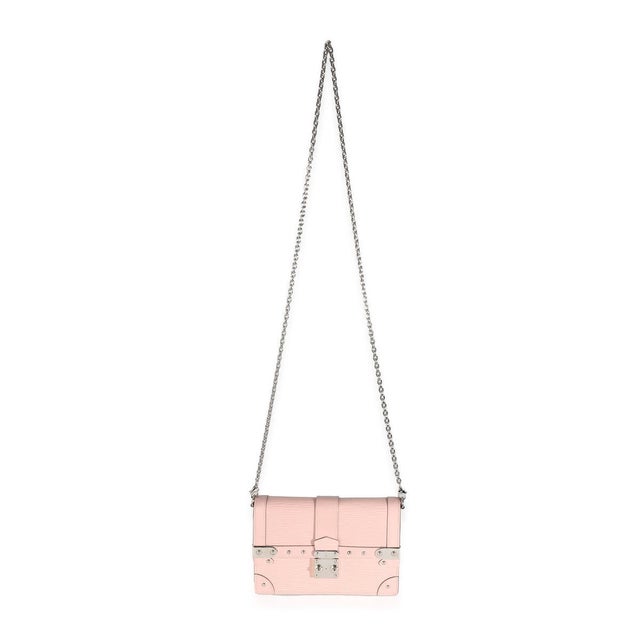 Pink Rose Ballerine Epi Trunk Chain Wallet For Sale - Image 8 of 8