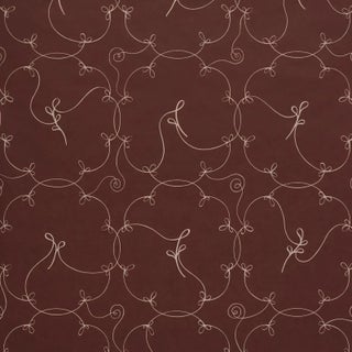 Schumacher X Backdrop Broderie Wallpaper In Bordeaux For Sale