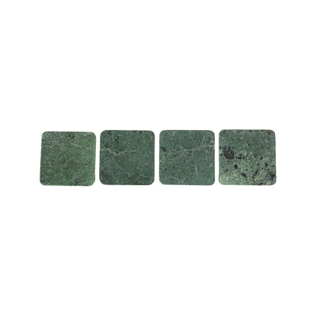 Green Evergreen Marble Coaster Set of 4 For Sale - Image 8 of 11