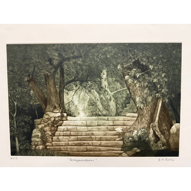 "Tassajar Stairs" 1983 Original Limited Edition Mezzotint by G. H. Rothe Hand signed, titled and numbered by the artist...