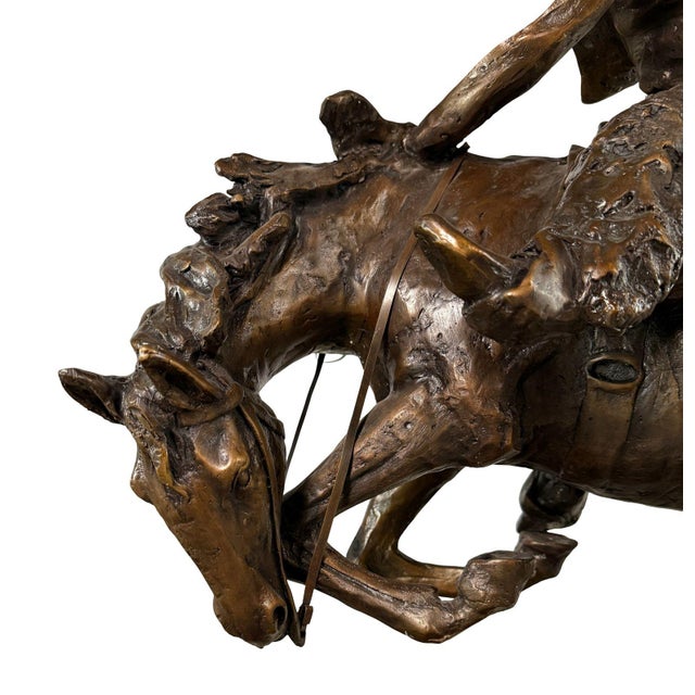 2000 - 2009 After Remington “The Rattlesnake” Bronze Sculpture – With Signature – 32” Tall For Sale - Image 5 of 9