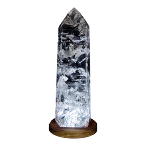 Quartz Crystal Point on Light Stand, 12.75 Inches, 9.6 Pounds (Brazil #G0001)