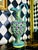 Pair Signed J. Leonardo Portuguese Hand-Painted Reticulated Ceramic Ewers, 15" For Sale - Image 9 of 17