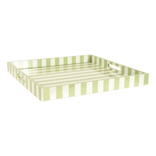 Soho Green Stripe Tray For Sale