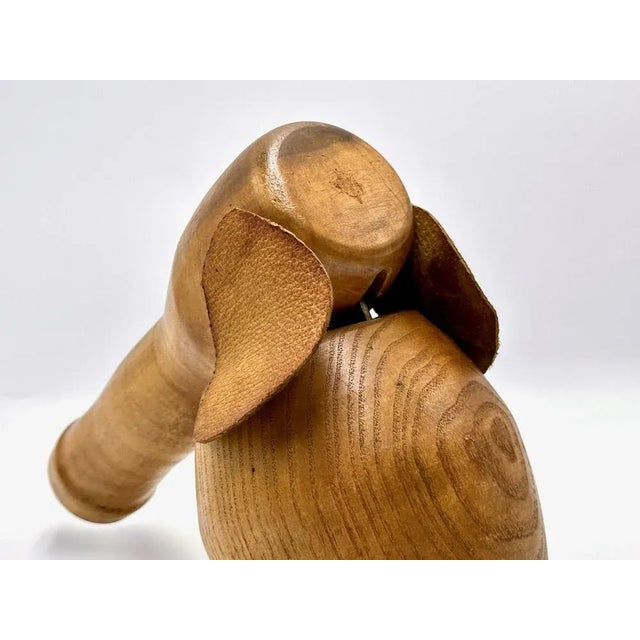 Wood Mid-Century Danish Carved Baby Elephant, 1960s For Sale - Image 7 of 11