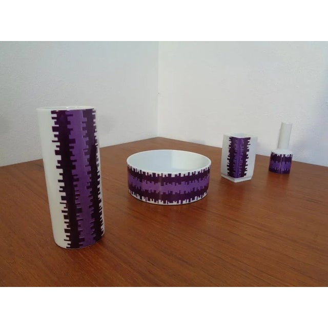 Porcelain Vases & Bowl, 1970s, Set of 4 For Sale - Image 3 of 12