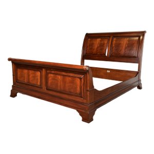 Ethan Allen French Louis Philippe Flame Mahogany Queen Size Sleigh Bed