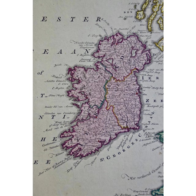 Mid 18th Century England, Scotland & Ireland: A Hand Colored Map of Great Britain by Tirion For Sale - Image 5 of 6