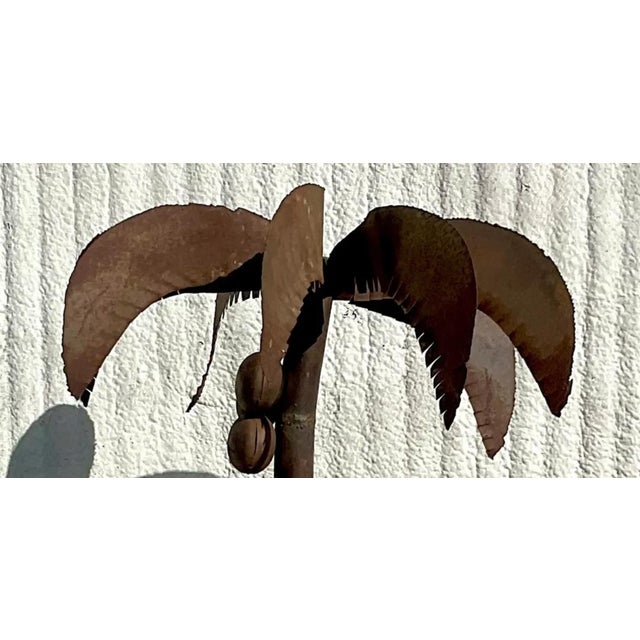 Vintage Monumental Patinated Metal Palm Tree For Sale - Image 11 of 12