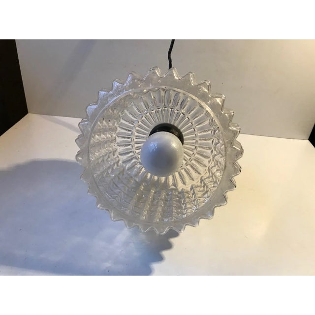 1960s Glass Ceiling Lamp with Diamond Pattern from Vitrika, 1960s For Sale - Image 5 of 11