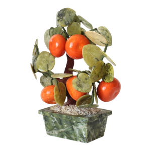 Midcentury Carved Jade Bonsai Fruit Tree