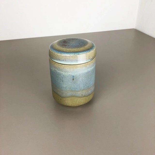 Abstract Ceramic Studio Pottery Can with Lid by Wendelin Stahl, Germany, 1970s For Sale - Image 4 of 18