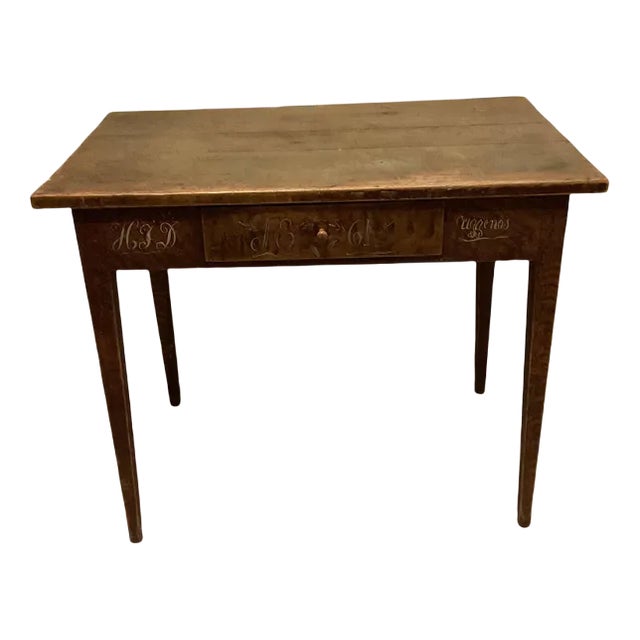 Antique Swedish Painted Country Desk with Drawer For Sale