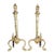 Polished Brass 1920s French Neoclassical Torch Flame Top 21" Fireplace Andirons For Sale