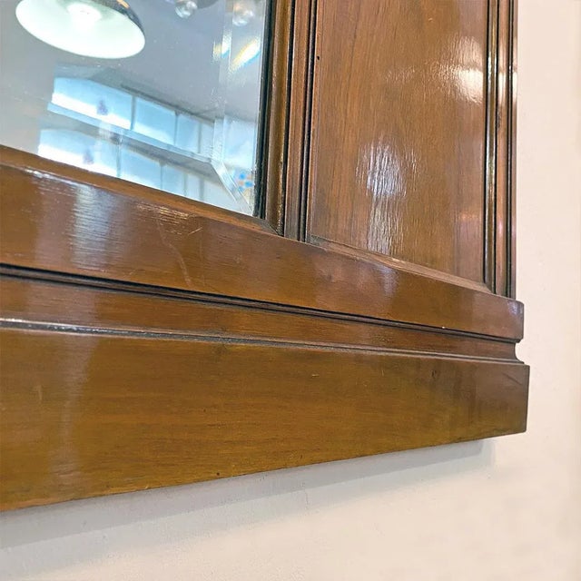 Mid-Century Italian Wood and Brass Details Dresser Mirror, 1950s For Sale - Image 9 of 12