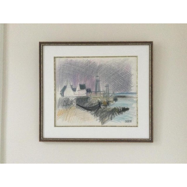 Jean Cluseau-Lanauve, Breton Landscape, 1980, Pastel For Sale - Image 4 of 5