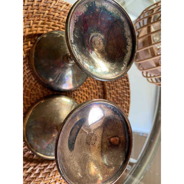Vintage F. B. Rogers Silver Plate Champagne Goblets- Set of 2 For Sale In Seattle - Image 6 of 8