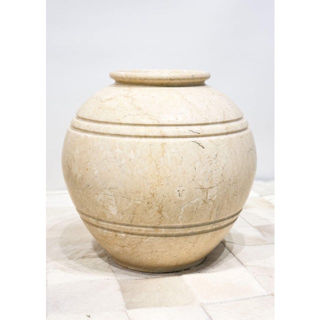 Postmodern Pair Travertine Vessels, 1980 For Sale - Image 3 of 9