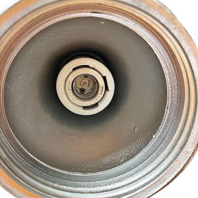 Metal 1930s Benjamin Vapor-Tight Industrial Hanging Pendant Light W/ Globe, 2 Available For Sale - Image 7 of 7