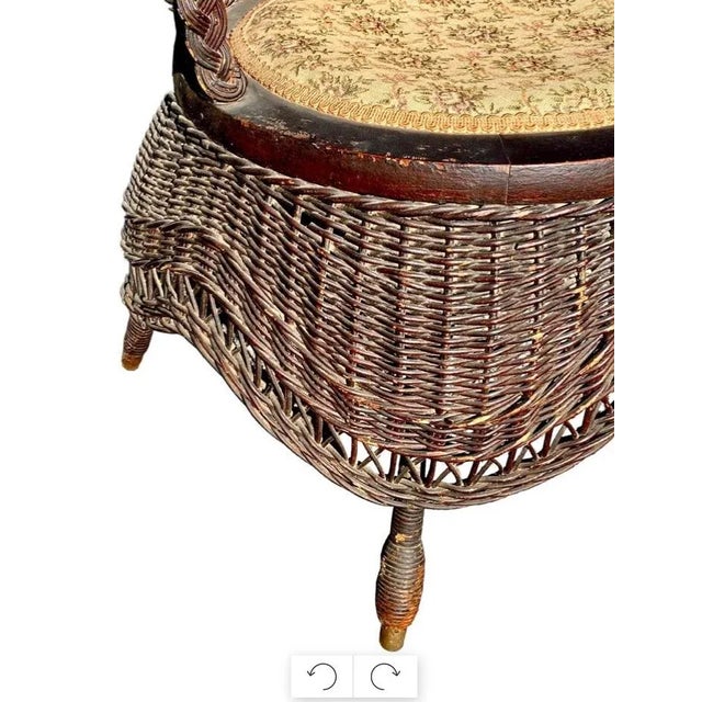 Early 20th Century Early 20th Century Eastern Seaboard Jenkins & Phipps Stick and Ball Wicker Portrait Chair For Sale - Image 5 of 12